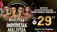 Jadwal pertarungan Byon Combat Showbiz Vol. 4 pekan ini di Vidio. (sum. doc. vidio.com)