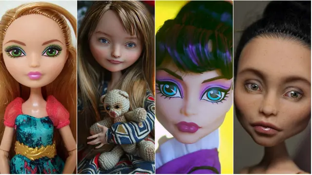 Setelah modifikasi, boneka-boneka Barbie ini berubah menjadi lebih cantik dan terlihat jauh berbeda dari bentuk aslinya.