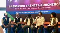 Martin Wertik, Anggota Dewan Pengawas Perkumpulan Usaha Wisata Selam Indonesia (PUWSI) menyampaikan mengenai proyeksi diving di Indonesia, sesi talkshow press conference launching DXI 2025 di Jakarta pada Rabu, 23 Oktober 2024 (dok Liputan6.com/Maheza Nurmiagita)