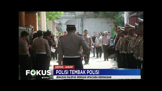 Jenazah polisi yang ditembak sesama polisi, Bripka Rahmat, dilepas dengan upacara kedinasan oleh Polda Metro Jaya.