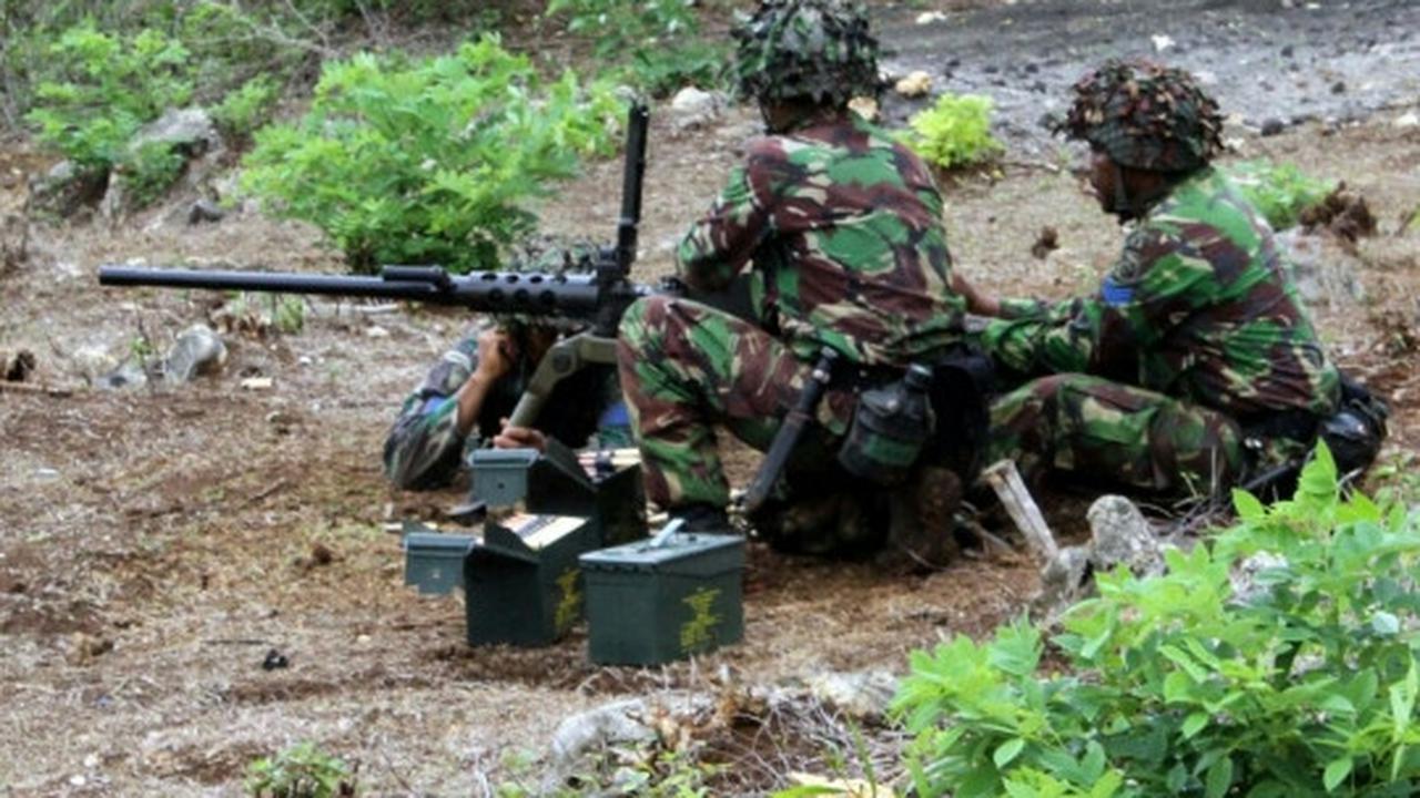 Aksi prajurit Brigif-1 Marinir latihan perang di Malang