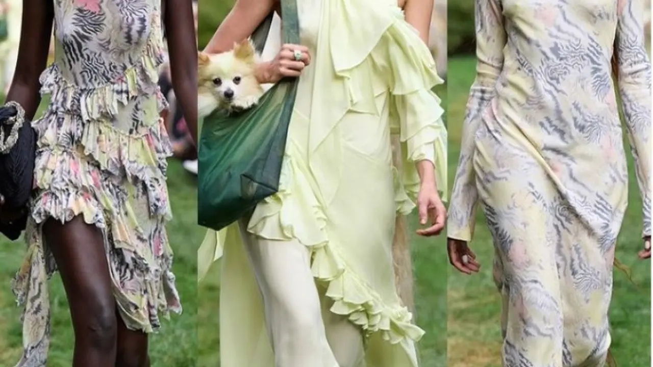 Presentasi Unik Koleksi Spring 2025 Collina Strada di New York Fashion Week, Para Model Berjalan di Rumput.  foto: Instagram @collinastrada