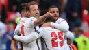 The Three Lions untuk ketiga kalinya lolos ke fase gugur dengan predikat juara grup. Selain pada edisi Euro 2020, hal itu juga terjadi pada edisi Euro 1996 dan Euro 2012. (Foto: AFP/Pool/Laurance Griffiths)