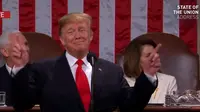 Pidato kenegaraan Donald Trump di depan Kongres. Dok: PBS