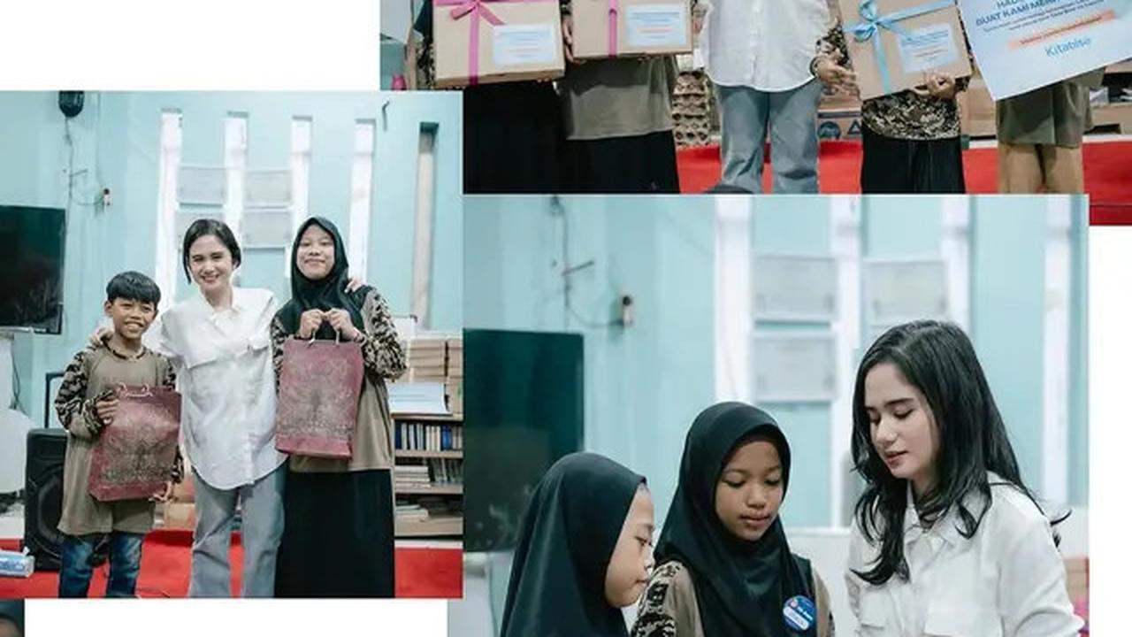 6 Potret Tissa Biani Berbagi Paket Lebaran di Panti Asuhan, Banjir Pujian