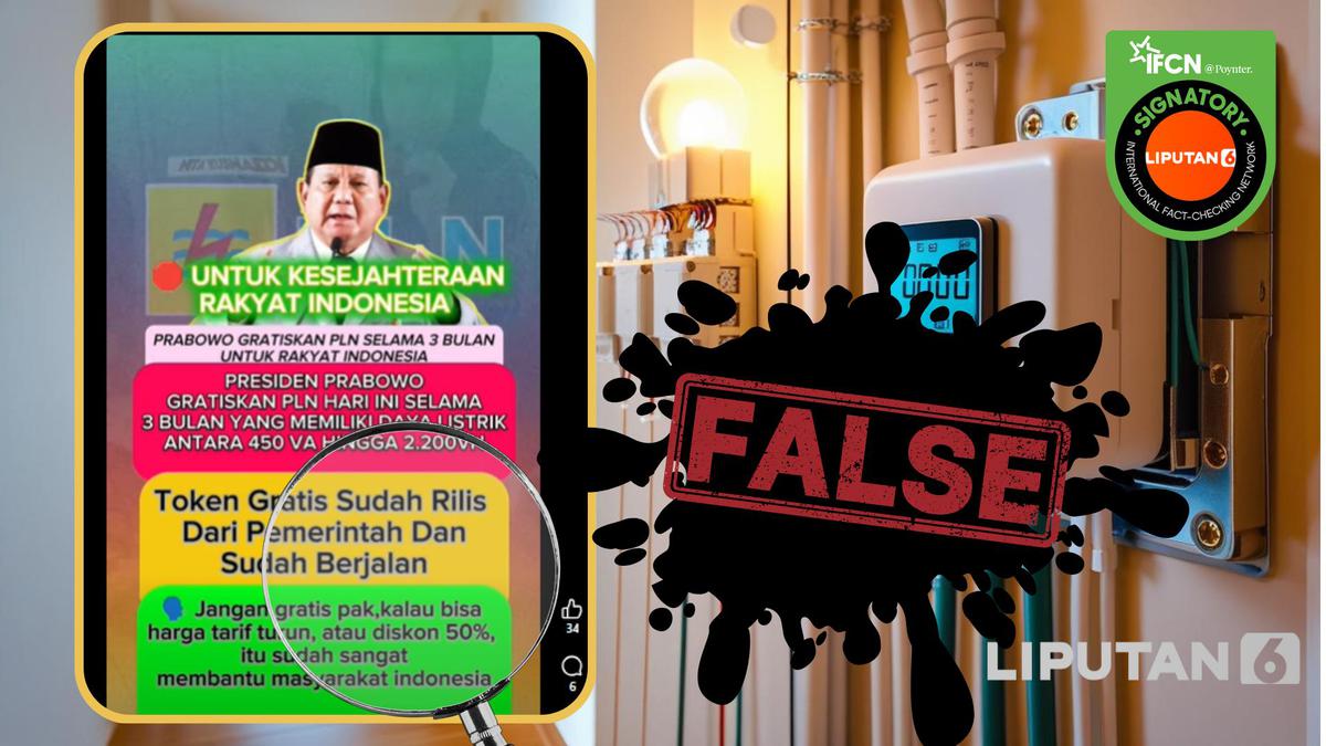Cek Fakta: Tidak Benar Mulai 20 Desember 2025 Presiden Prabowo Gratiskan Listrik 3 Bulan untuk Daya 450-2.200 VA