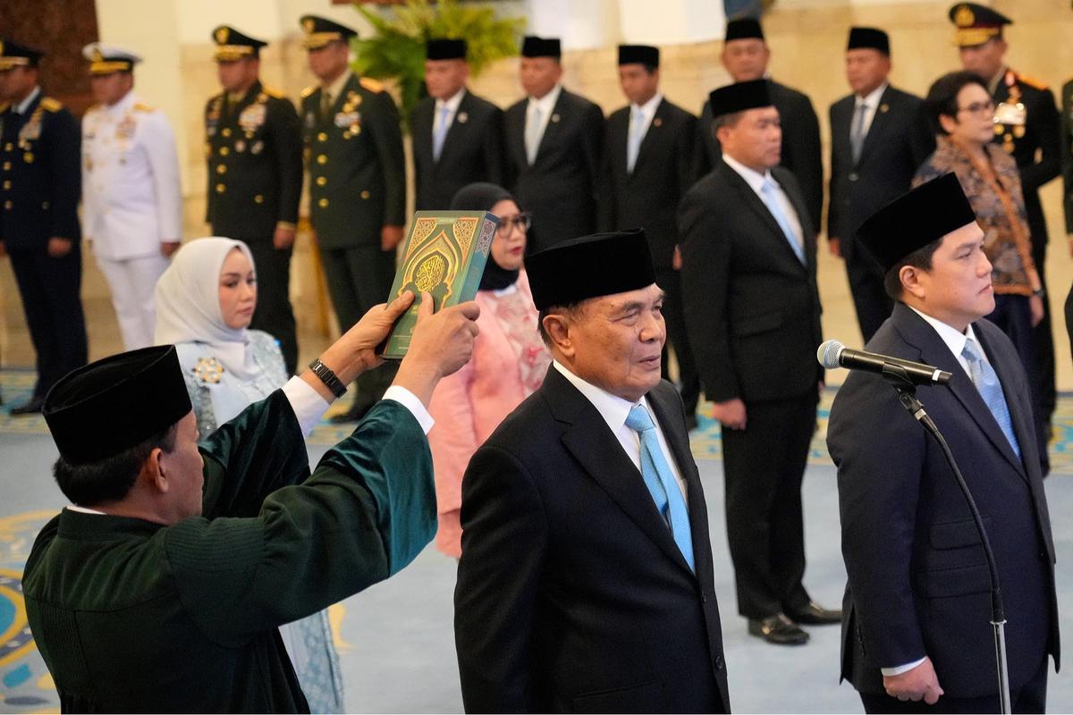 FOTO: Presiden Prabowo Lantik Djamari Chaniago sebagai Menkopolhukam, Erick Thohir sebagai Menpora