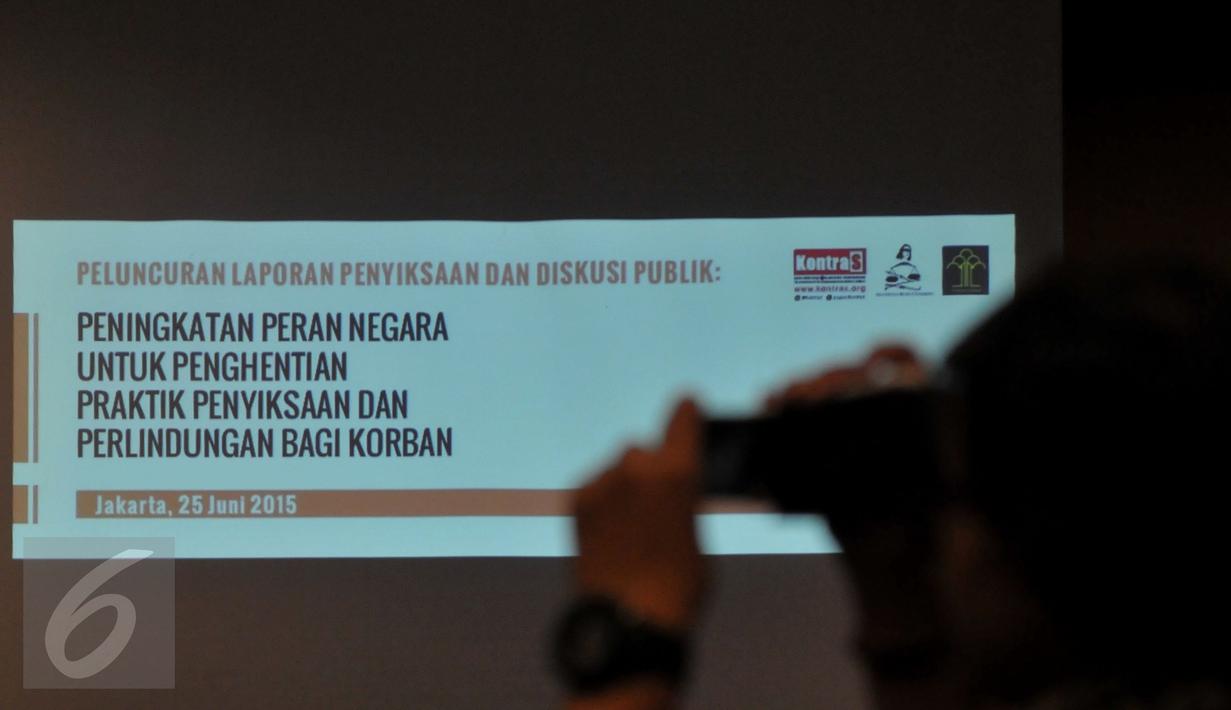 KontraS menggelar diskusi bertajuk ‘Peningkatan Peran Negara untuk Penghentian Praktik Penyiksaan Bagi Korban’ di Jakarta, Kamis (25/6/2015). (Liputan6.com/Johan Tallo)