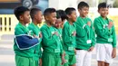 Delapan pemain terbaik MILO Football Championship 2018 saat mendapatkan kesempatan berlatih di Barça Academy Barcelona. Para pemain terbaik ini telah menjalani pelatihan selama lima hari sejak 30 September–3 Oktober. (Liputan6.com/Rizky)