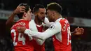 Arsenal menempel Liverpool pada urutan kedua klub Premier League dengan torehan gol terbanyak yaitu 38 gol belum termasuk Boxing Day. (AFP/ Glyn Kirk)