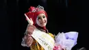 Siti Nurmelia Baskarani (19) menjadi pemenang pada ajang pencarian bakat Putri Muslimah Indonesia 2014,  Rabu (28/5/2014) (Liputan 6.com/Andrian M Tunay)