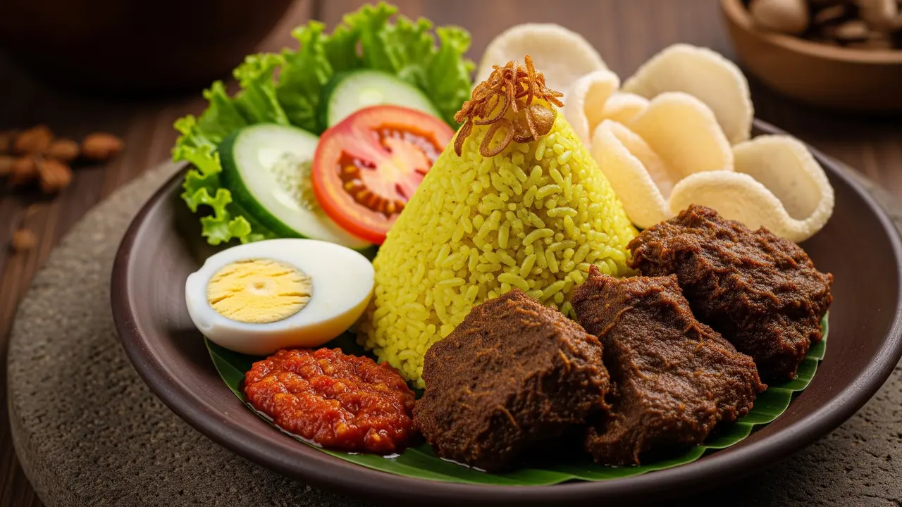 Resep Nasi Kuning Rendang