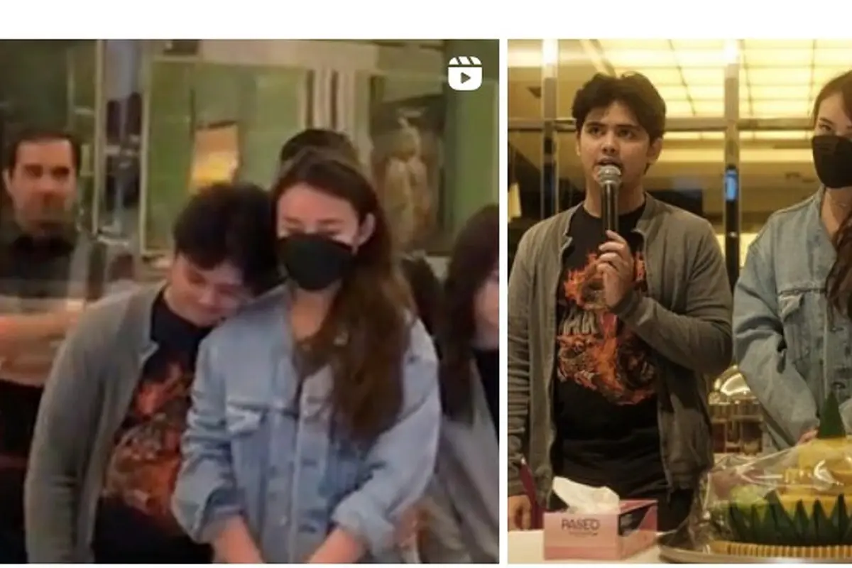 Potret akrab Aliando Syarief dan Amanda Manopo saat syukuran film Indigo (Foto: Instagram hitmakestudios/mandaskatic.id_new)