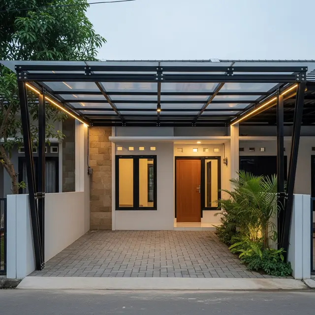 9 Model Carport Industrial yang Tidak Terlihat Kaku, Fasad Rumah Makin Estetik