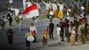 Tampil di urutan kedua setelah Brunei Darussalam, Flairene Candrea memimpin perwakilan Kontingen Indonesia yang berjumlah 45 orang, yang terdiri dari 25 atlet dan ofisial, 15 perwakilan Chief de Mission (cdm) dan sisanya perwakilan Komite Eksekutif NOC Indonesia. (Bola.com/Abdul Aziz)