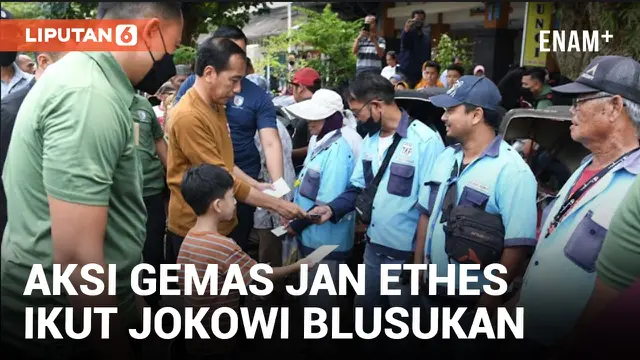Gemes! Jan Ethes Ikut Jokowi Blusukan ke Pasar