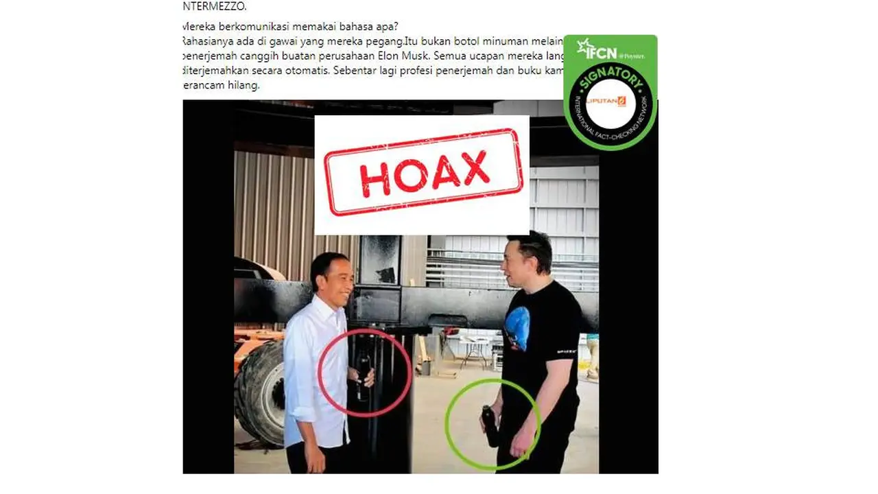 Cek Fakta Elon Musk dan Presiden Jokowi pakai alat penerjemah canggih