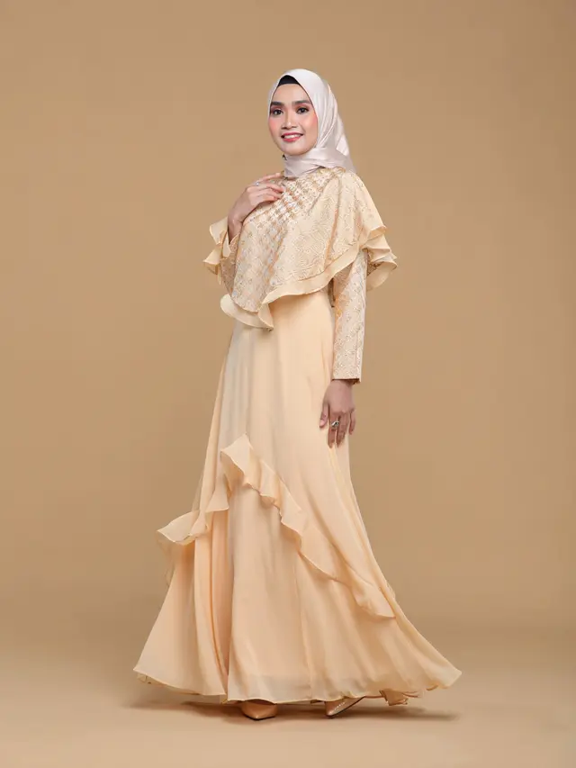 Gamis Brokat Kombinasi Sifon Modern 2025