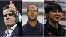 John Herdman, Patrick Kluivert, Shin Tae-yong. (Bola.com/Dok.AFP/Pixlr).