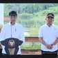 Presiden Joko Widodo (Jokowi) telah meresmikan bendungan Sepaku-Semoi di Kabupaten Penajam Paser Utara, Kalimantan Timur. (tangkapan layar youtube Sekretariat Presiden/Arief RH)