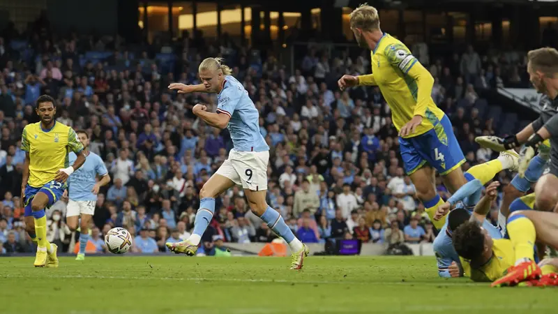 Erling Haaland Hattrick, Manchester City Gulung Nottingham Forest