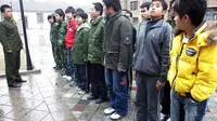 Suasana pusat pelatihan dan kamp pecandu internet dan gim bagi anak-anak di China (AFP)
