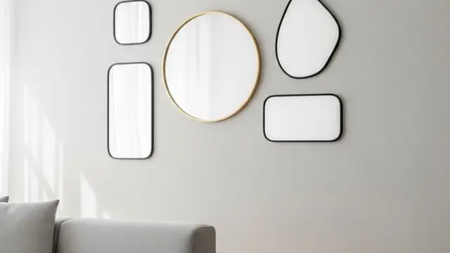 dekorasi dinding ruang tamu minimalis (AI Generated)