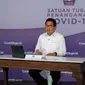 Juru Bicara Satgas COVID-19 Wiku Adisasmito menyampaikan perkembangan kematian di Indonesia cenderung melambat ketika tingkat dunia mengalami kenaikan saat konferensi di Graha BNPB, Jakarta, Kamis (25/3/2021). (Tim Komunikasi Satgas COVID-19)