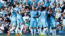 Pemain Manchester City merayakan gol yang dicetak Ilkay Gundogan ke gawang Bournemouth dalam laga pekan kelima Premier League di Stadion Etihad, Sabtu (17/9/2016) malam WIB. (Action Images via Reuters/Carl Recine)