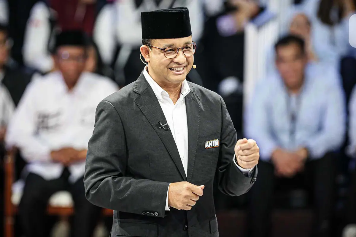 Ekspresi Para Capres/Cawapres saat Paparan Visi Misi pada Debat Perdana Pilpres 2024