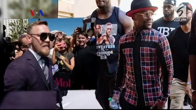 Sebelum naik ke ring tinju, Conor McGregor dan Floyd Mayweather adu fesyen di Las Vegas. Siapa yang paling oke?