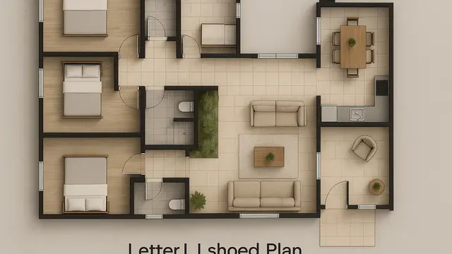 Denah Rumah 3 Kamar Ukuran 7x12 Leter L