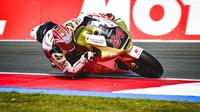 Mario Suryo Aji saat mengaspal di Moto2 Belanda 2024. (Idemitsu Honda Team Asia)