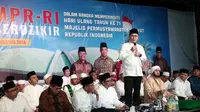 Zulkifli membuka sambutannya dengan menyebut bahwa masyarakat Indonesia mayoritas beragama Islam. Meski demikian, dapat hidup harmonis dalam demokrasi nan indah.