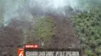 Stok air yang sedikit tak bisa menjinakkan api sehingga petugas pun menggunakan benda apa saja yang diperoleh di lokasi.