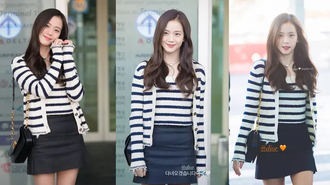 Outfit Kasual Jisoo BLACKPINK di Bandara Incheon Tembus Angka Rp127jutaan