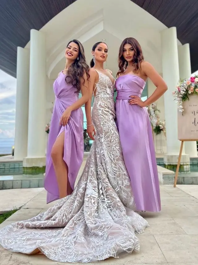 7 Inspirasi Model Baju Bridesmaid Satin Terbaru dari Amanda Khairunnisa hingga Tara Basro