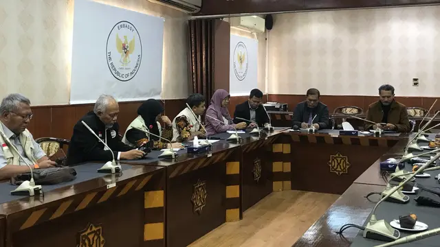 Delegasi Bulan Sabit Merah Indonesia (BSMI) saat mengunjungi kantor Kedutaan Besar Republik Indonesia (KBRI).
