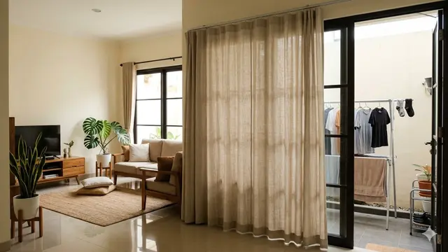 Tempat Jemur Baju untuk Rumah Kecil (Foto: Gemini AI)