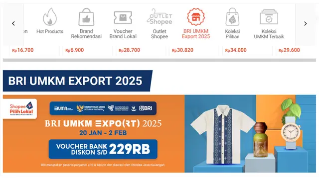 Promo Eksklusif E-Commerce BRI UMKM EXPO(RT) 2025