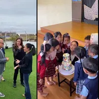 Sekolah Pendidikan Anak Usia Dini (PAUD) milik Yuni Shara genap 19 tahun. Perayaan ulang tahun dibuat secara meriah dengan mengundang para donatur yang selama ini ikut berkontribusi. Hadir juga Irwan Mussry dan istri, Maia Estianty. [Instagram/yunishara36]