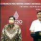 Menteri Koordinator Bidang Kemaritiman dan Investasi (Menko Marves) Luhut Binsar Pandjaitan dalam Keterangan Pers tentang PPKM Bersama Menteri Kabinet Indonesia Maju, di Kantor Presiden, Senin (9/5/2022).
