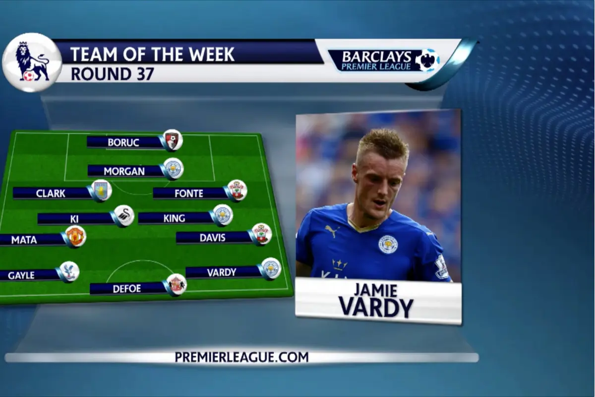Kembali Bermain, Vardy Pimpin 11 Pemain Terbaik Pekan ke-37