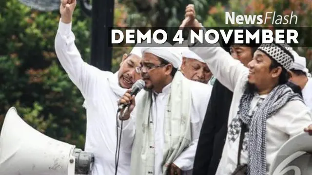 Pemimpin Front Pembela Islam (FPI) Rizieq Shihab memimpin langsung jalannya demonstrasi dari gerakan nasional mendukung fatwa MUI. Usai salat Jumat di Mesjid Istiqlal, mereka berencana menuju kawasan depan Istana Merdeka, Jakarta.
