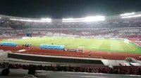 Stadion Utama Gelora Bung Karno sepi saat Timnas Indonesia melawan Timor Leste di Piala AFF 2018, Selasa (13/11/2018). (Bola.com/Muhammad Ivan Rida)