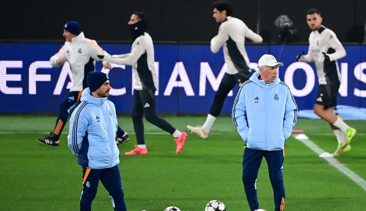 Berlaga di Gewiss Stadium, tim racikan pelatih Carlo Ancelotti patut mewaspadai permainan tuan rumah Atalanta. (Piero CRUCIATTI/AFP)