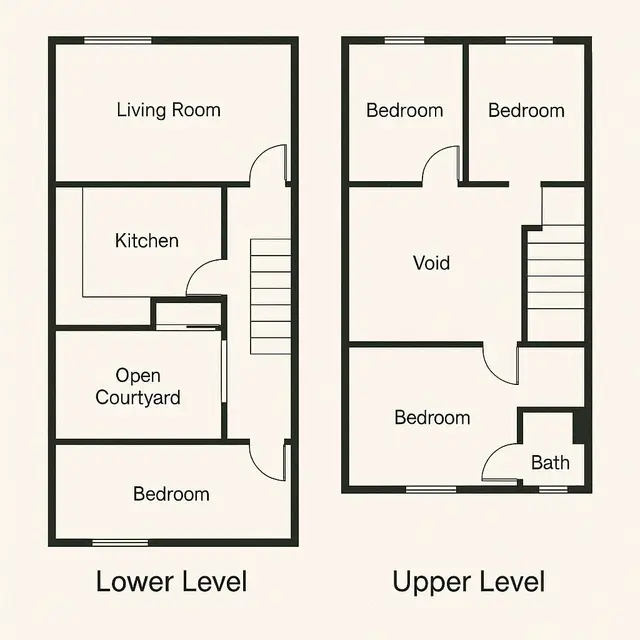 Denah Rumah Minimalis 3 Kamar dengan 2 Lantai