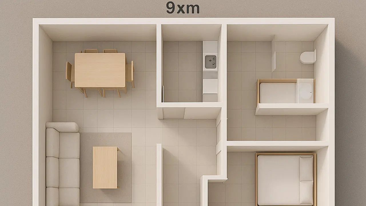 Gambar Rumah Sederhana 9x9 3 Kamar dengan Gaya Minimalis Tren 2025  