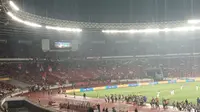 Koreo dari La Grande Indonesia dalam laga Timnas Indonesia Vs Filipina di Stadion Utama Gelora Bung Karno, Jakarta, Selasa (11/6/2024) malam WIB. (Bola.com/Hery Kurniawan)