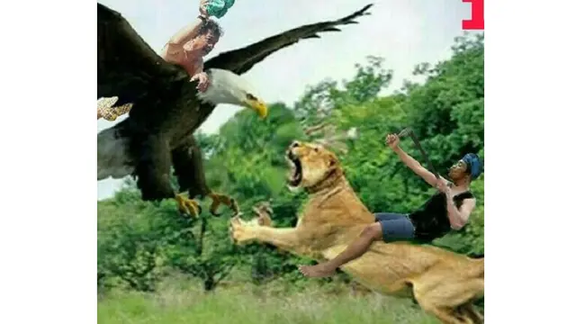 Editan Foto Bareng Hewan Buas Ini Justru Bikin Ketawa Geli